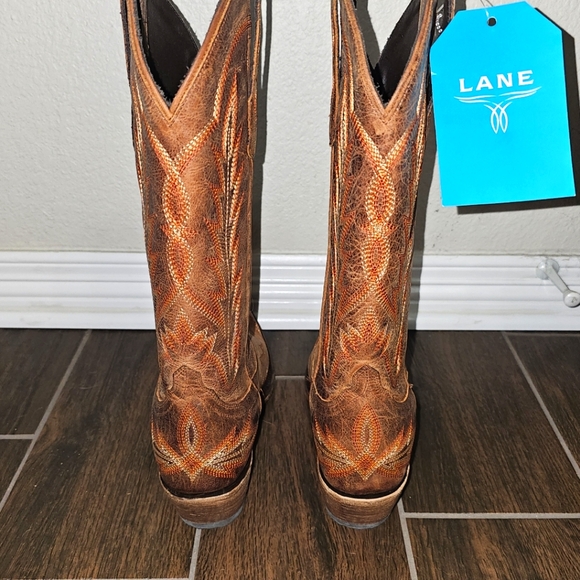Lane Lexington Burnt Caramel Crackle Snip Toe Boot Women's 9 - Picture 4 of 7
